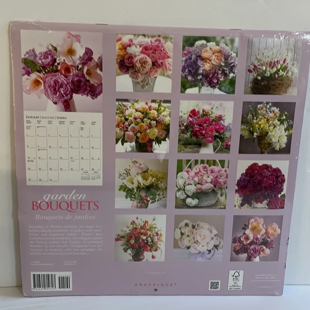 Calendar 2023 Garden Bouquets 2023 Wall Calendar 16 Month New Sealed